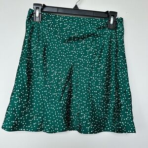 Princess Polly green polka dot skirt